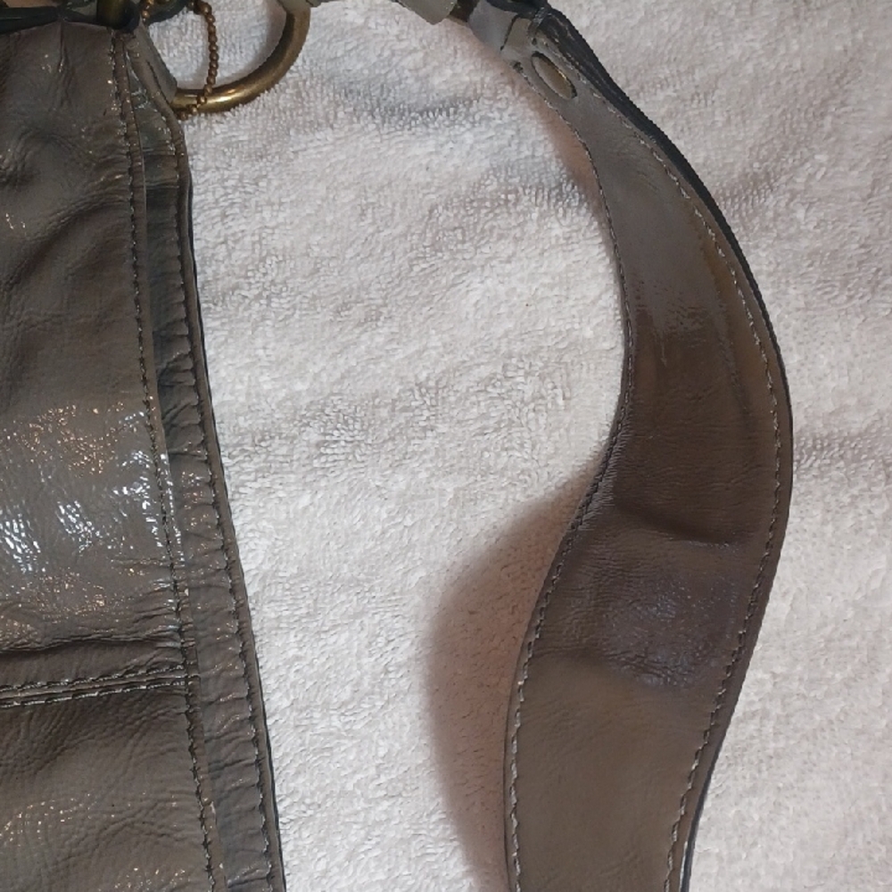 COACH EVER GREEN HOBO Patent Leather Shoulder Bag Zoe - Picture 13 of 14